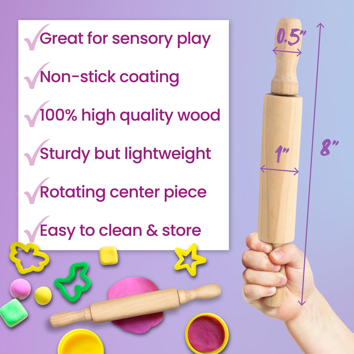 Mini Rolling Pin - 6 pack