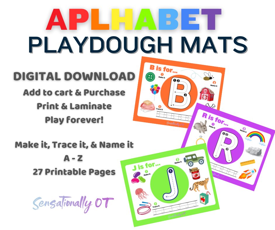 Playdough Mat (Name it, Make it, Trace it A-Z) Digital Downlaod